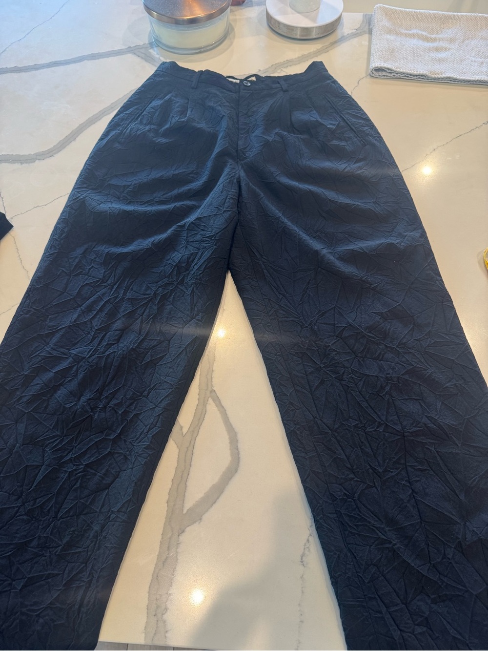Issey Miyake Crinkle Trousers - Black